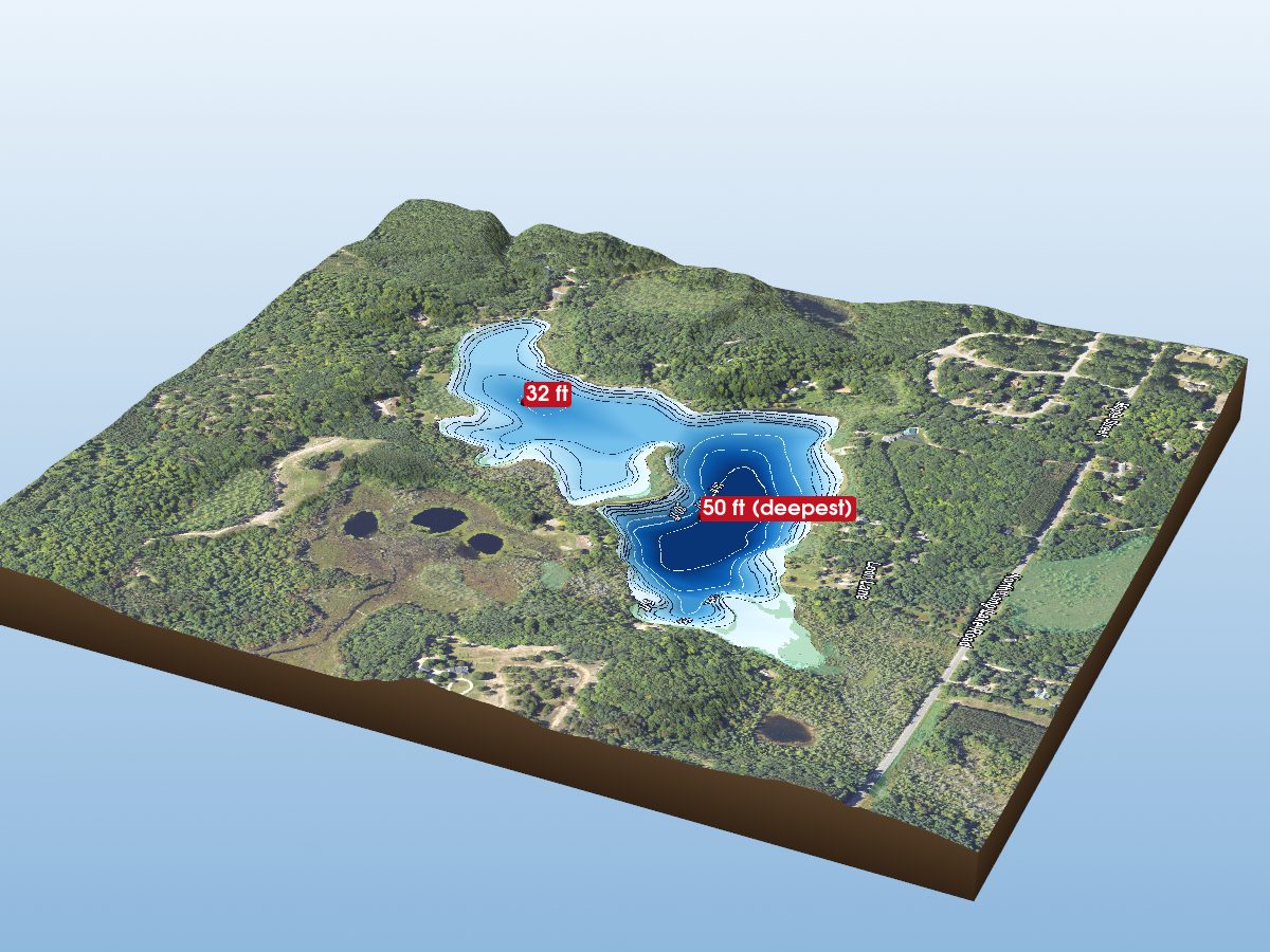 Depth map of Bellows Lake