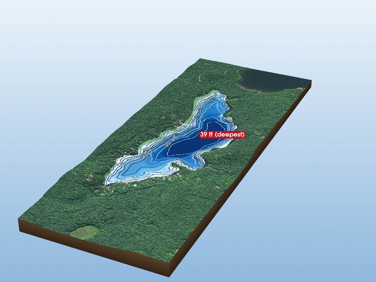 Depth map of Bells Lake