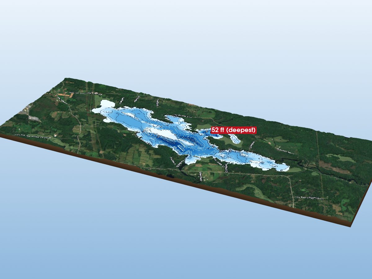 Depth map of Belmont Lake