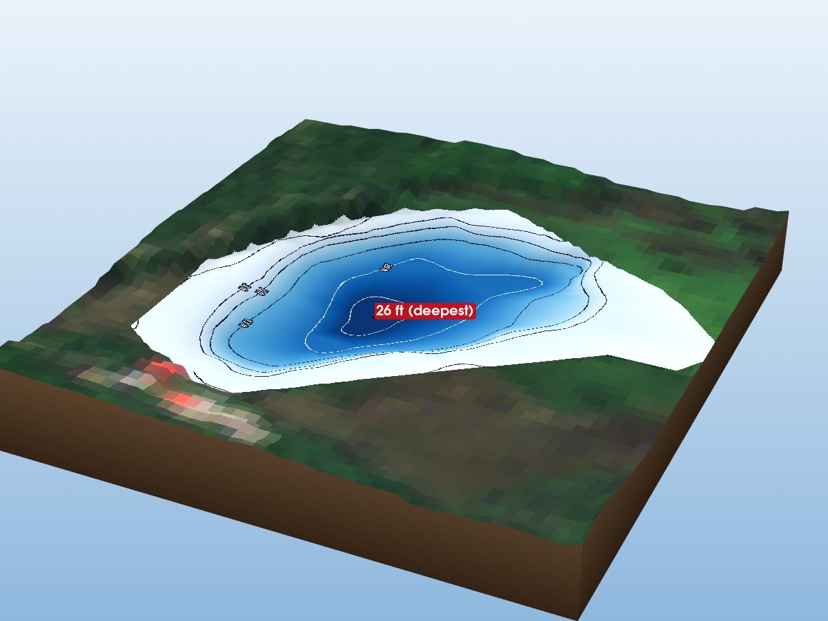 Depth map of Beloporine Lake