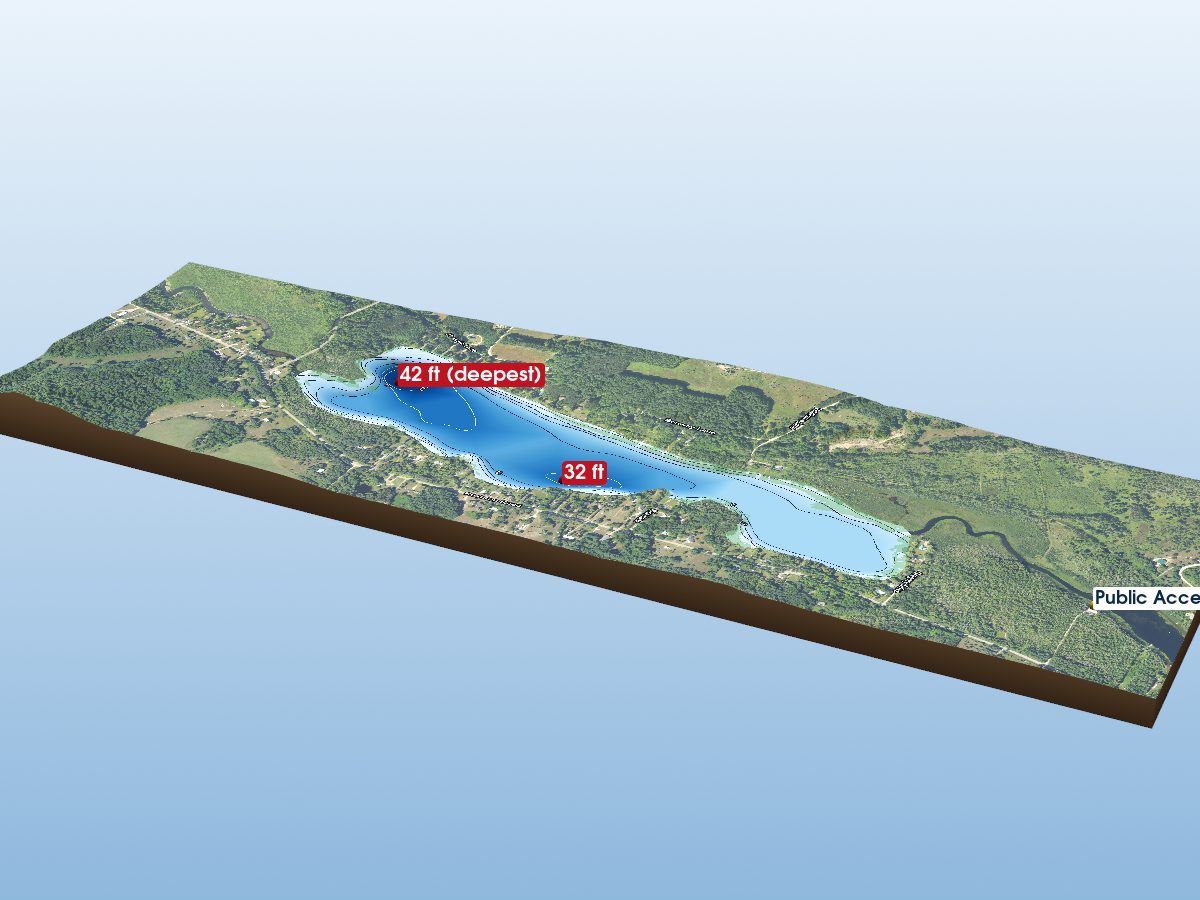Depth map of Ben-way Lake