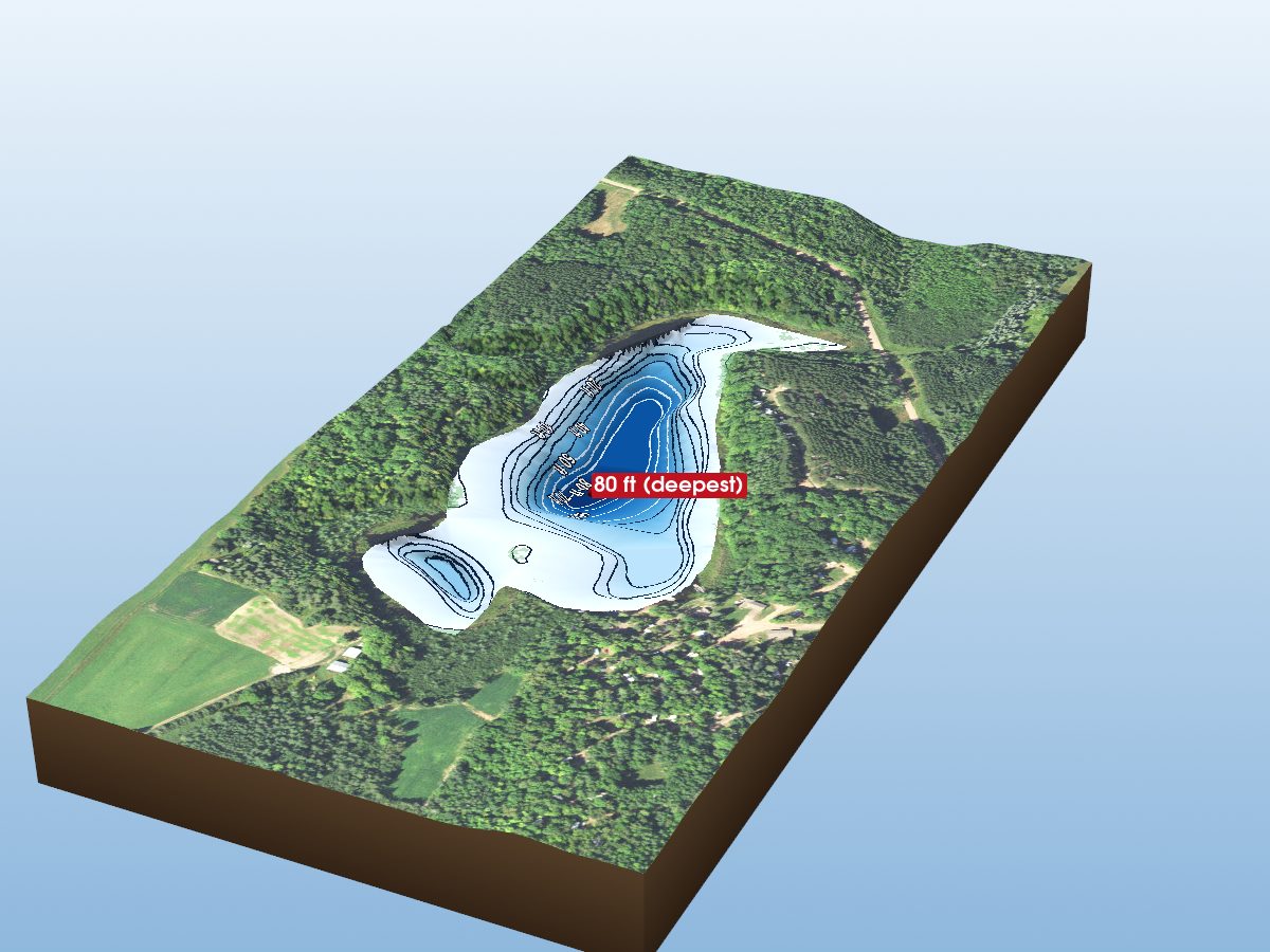 Depth map of Benfield Lake