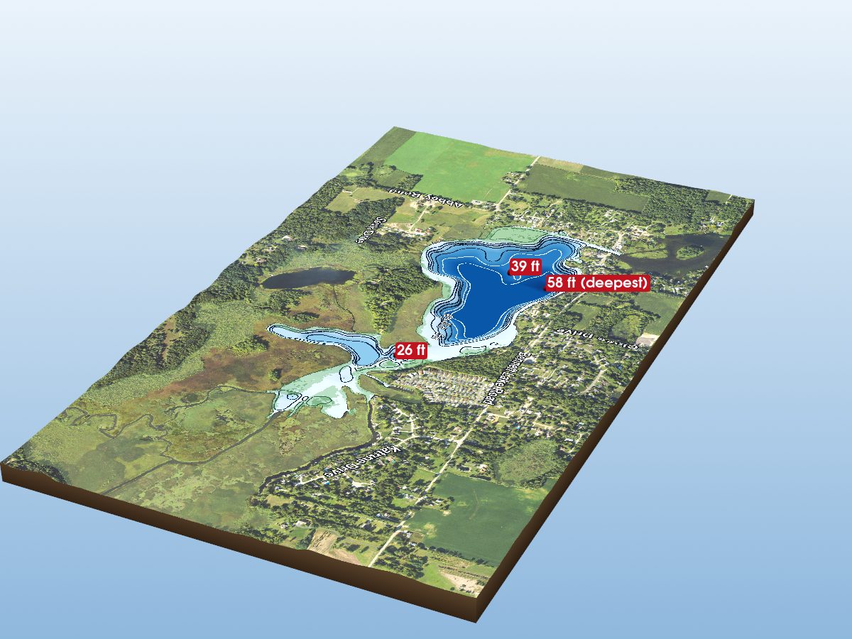 Depth map of Bennett Lake