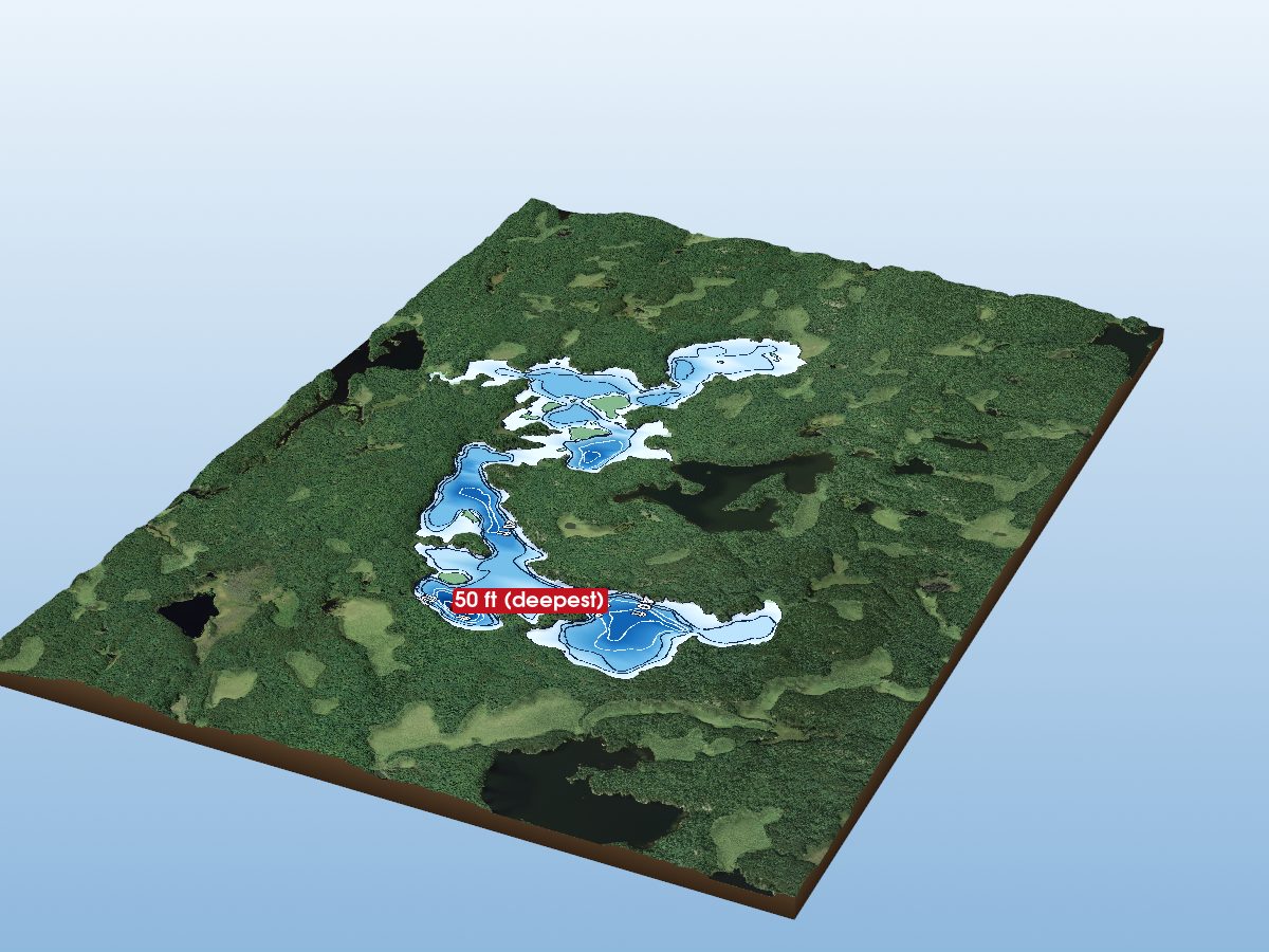 Depth map of Bentpine Lake