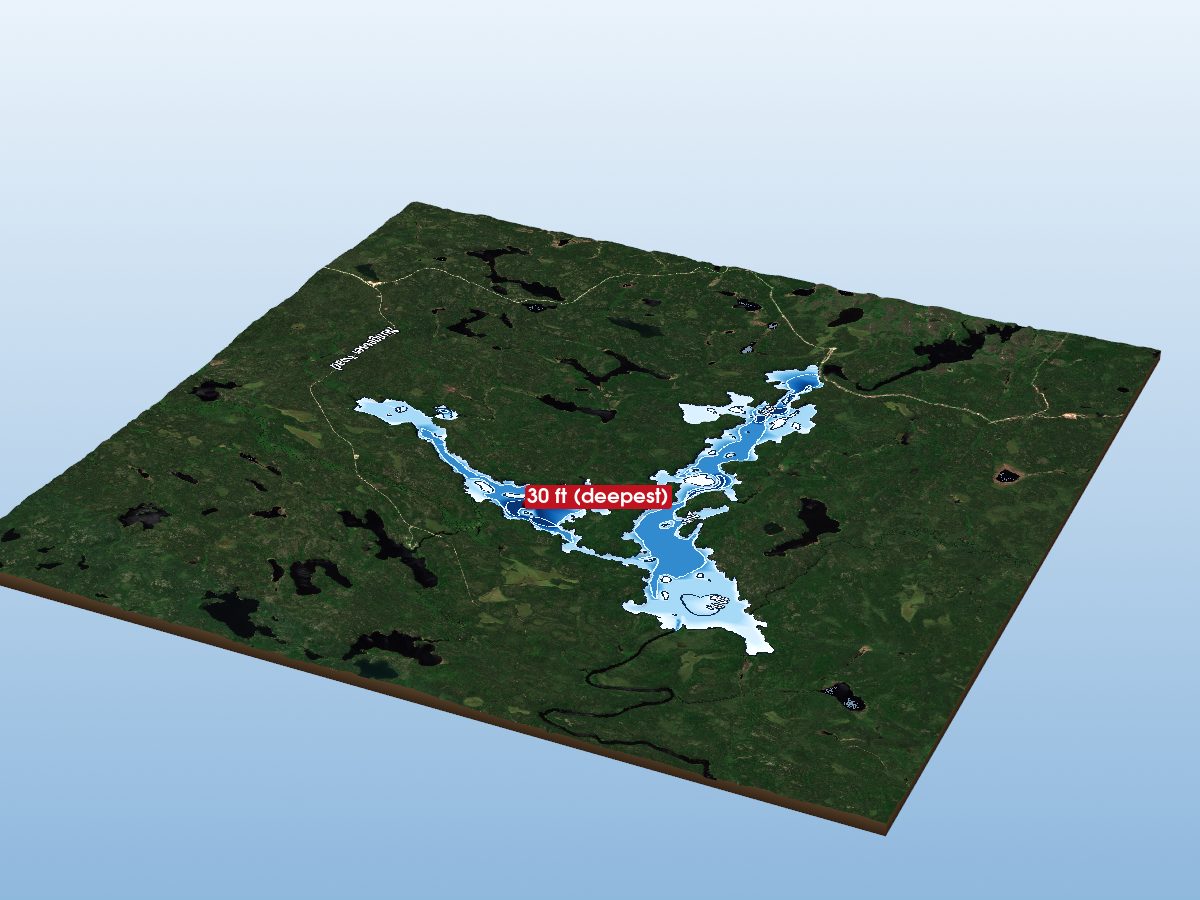 Depth map of Berens Lake
