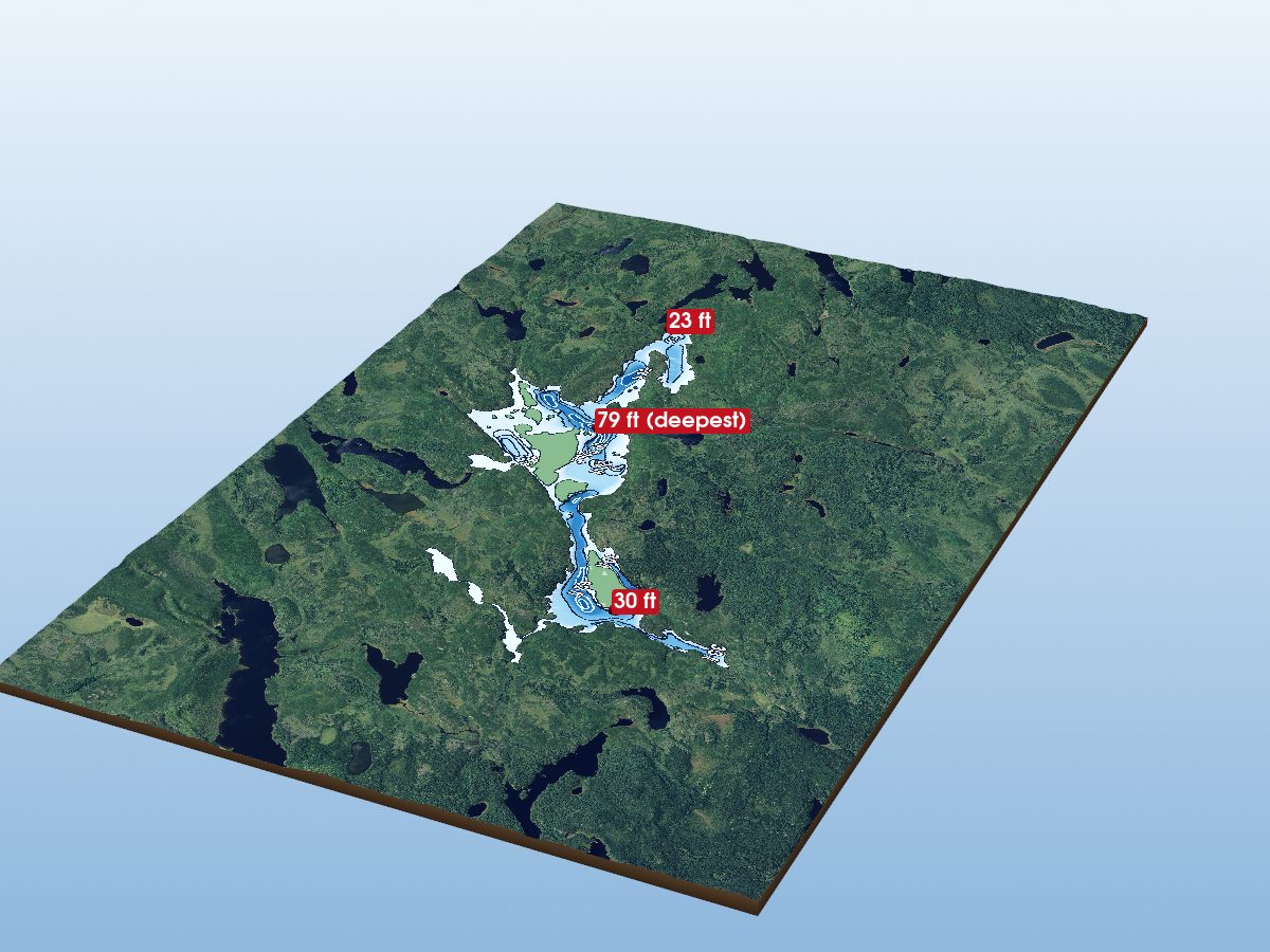 Depth map of Bertaud Lake