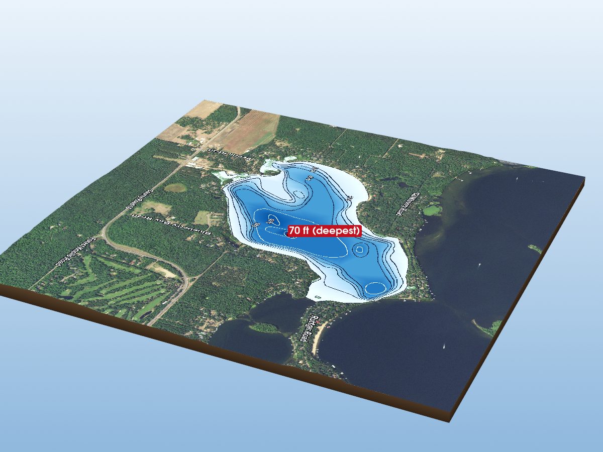 Depth map of Bertha Lake