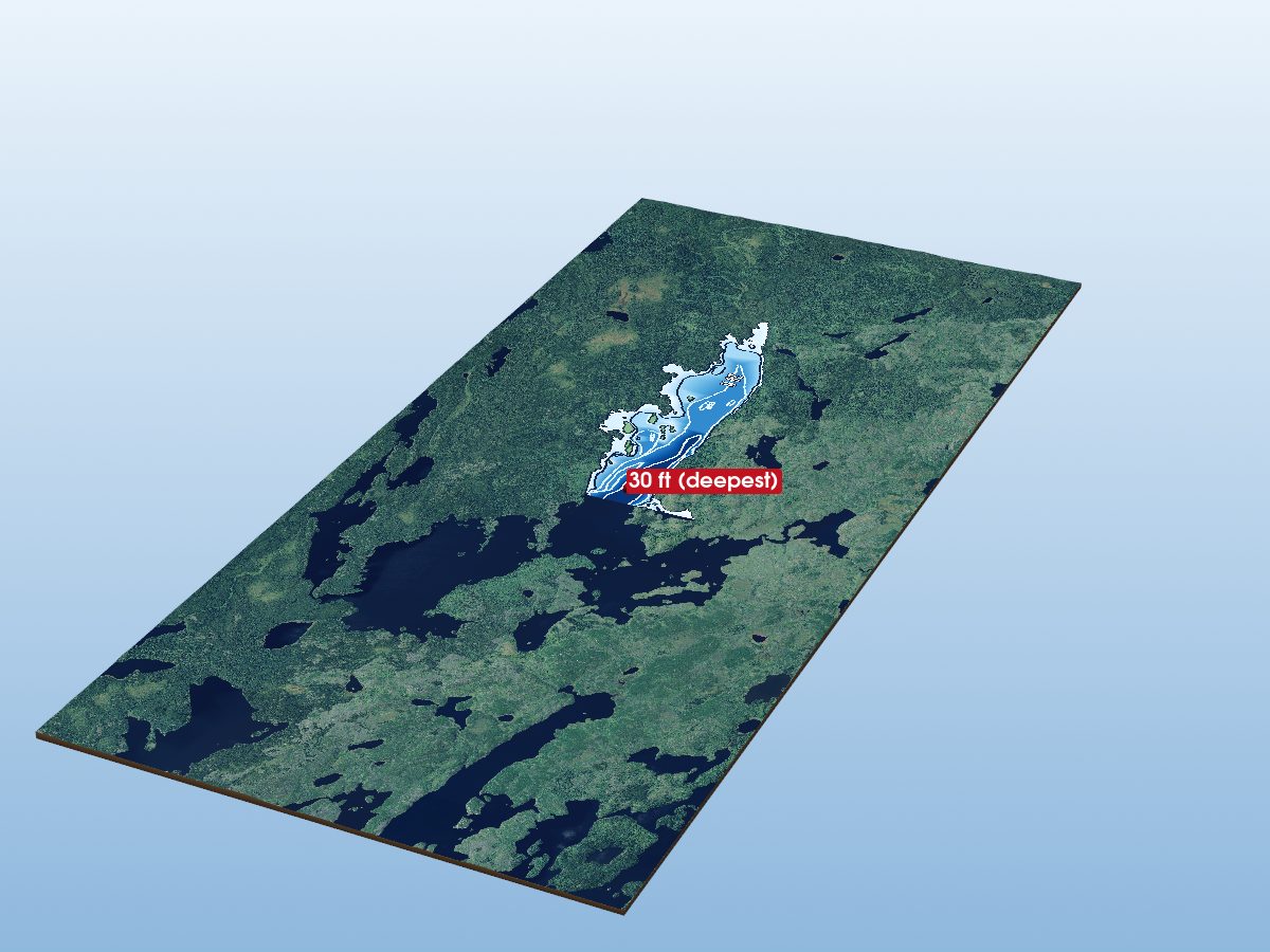 Depth map of Bertha Lake