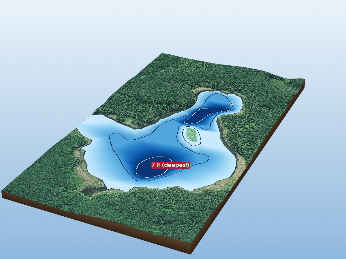 Depth map of Bessie Lake