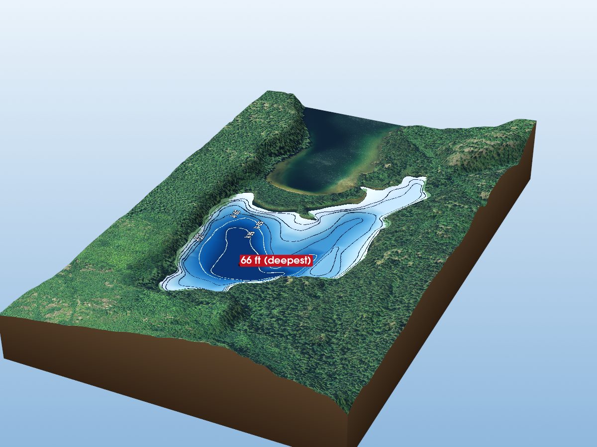 Depth map of Bevans Lake