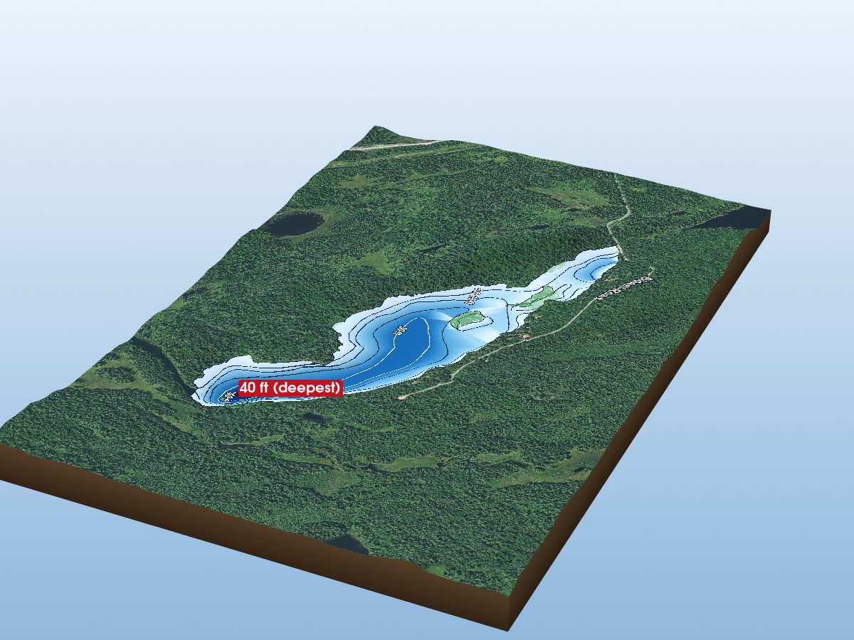Depth map of Bidwell Lake