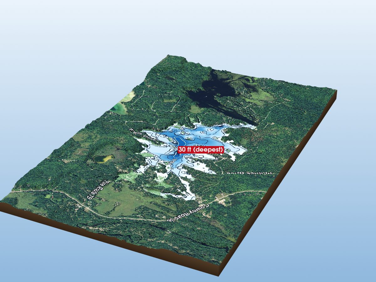 Depth map of Big Bald Lake