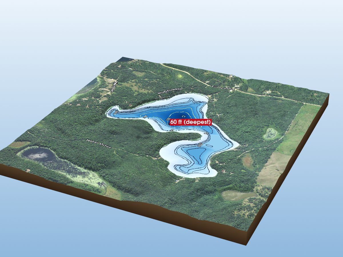 Depth map of Big Bass Lake
