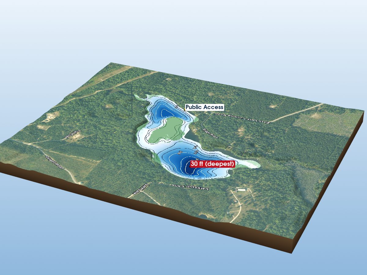 Depth map of Big Bass Lake