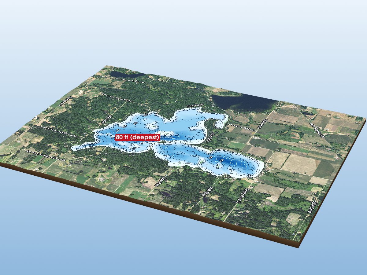 Depth map of Big Birch Lake