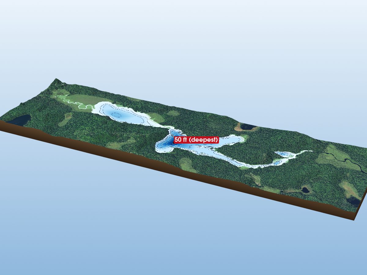 Depth map of Big Bissett Lake