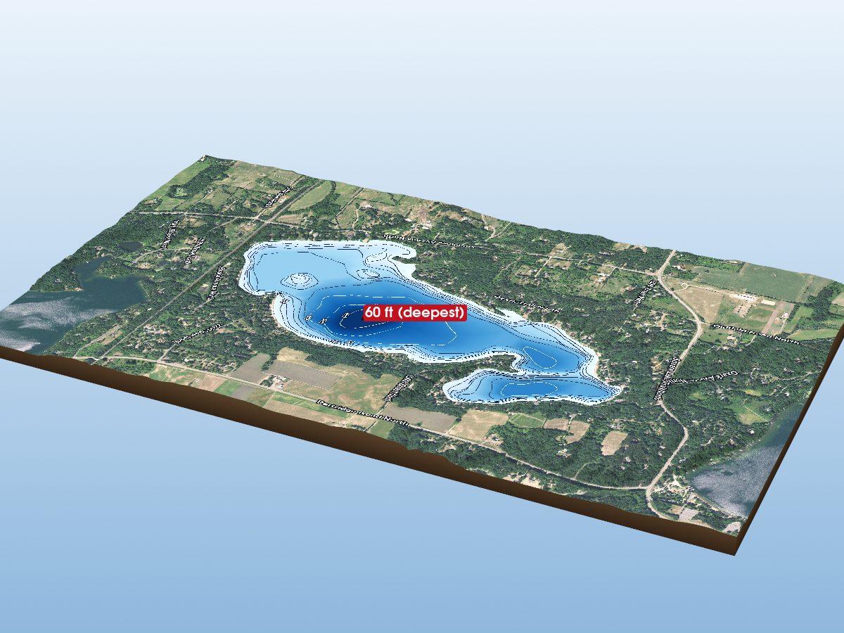 Depth map of Big Carnelian Lake