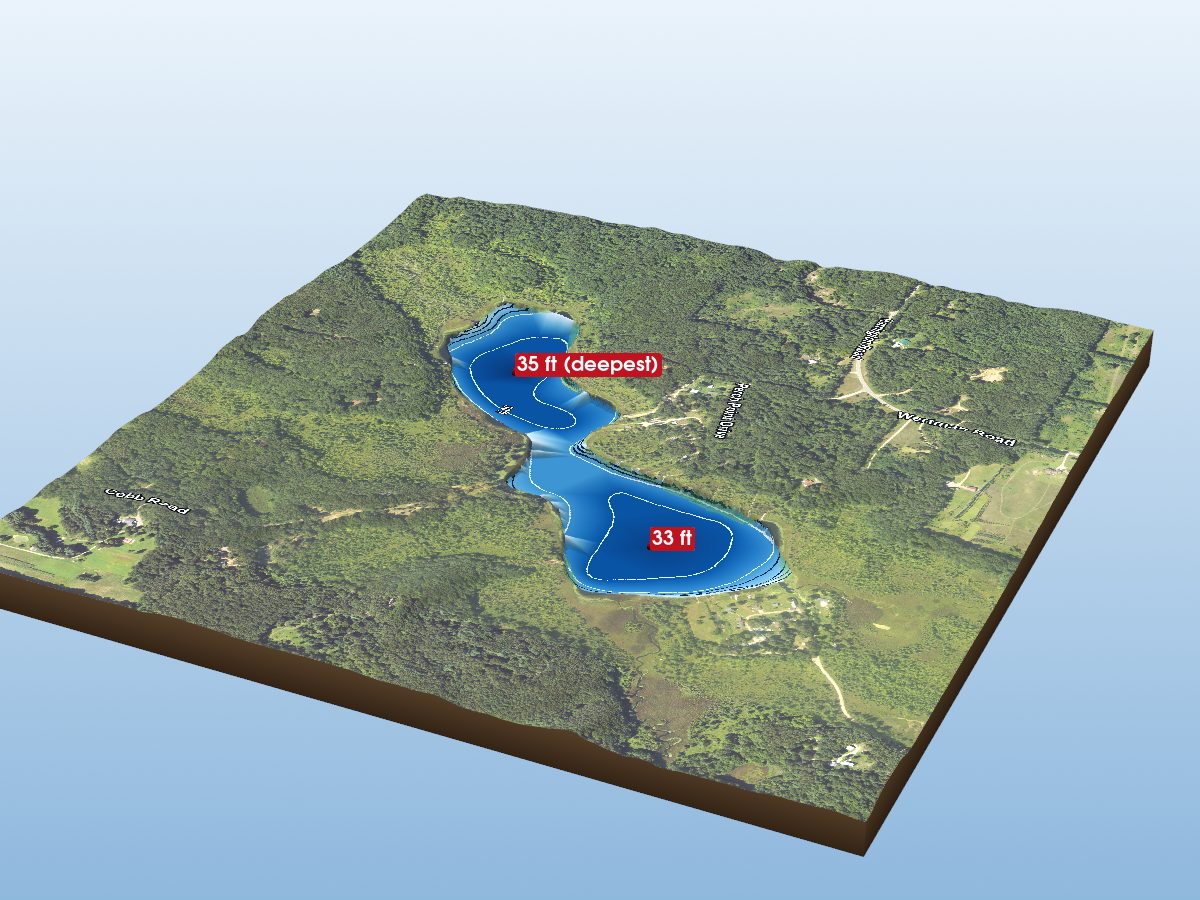 Depth map of Big Cedar Lake