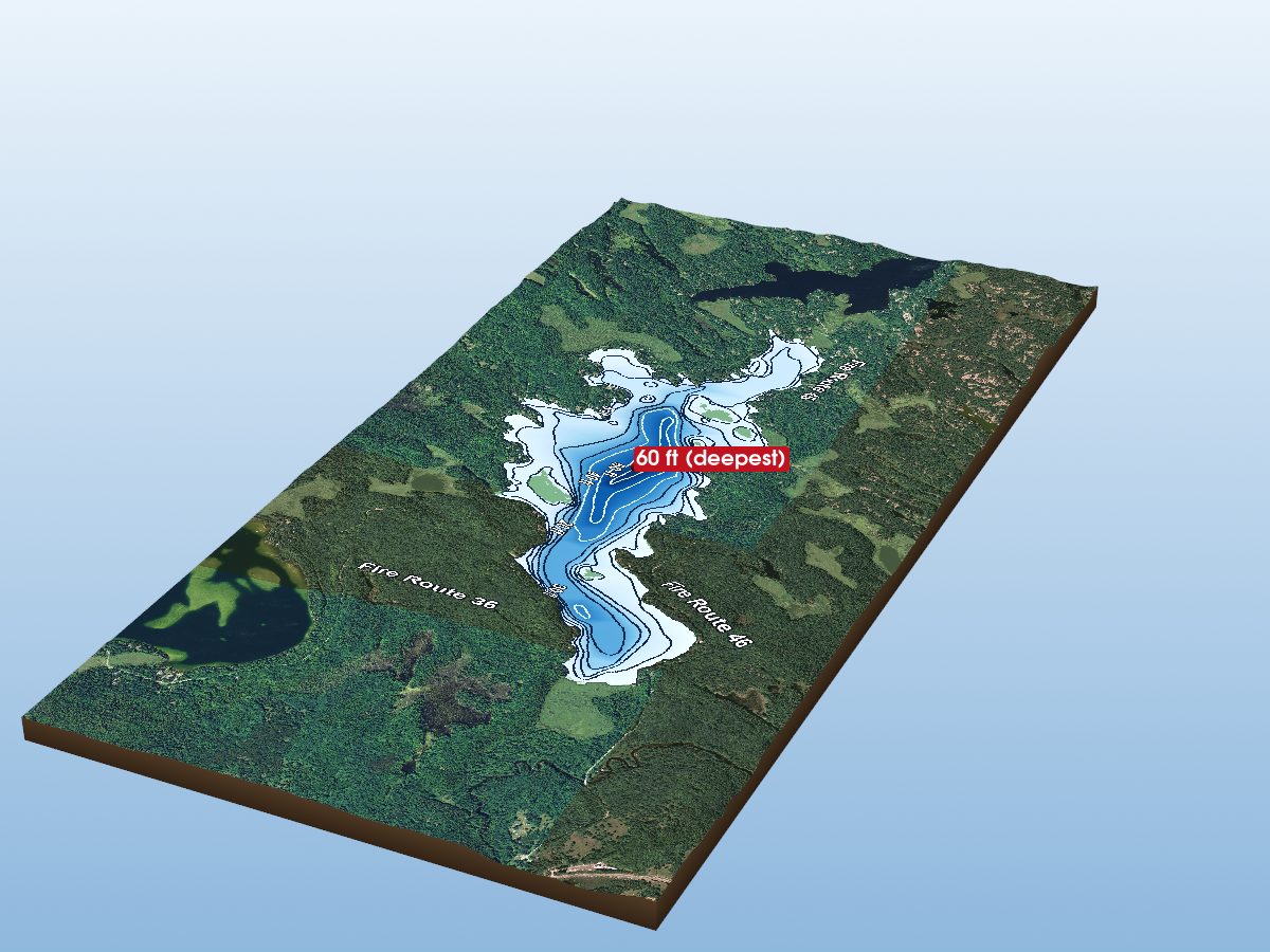 Depth map of Big Cedar Lake