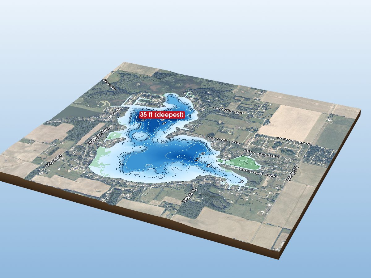 Depth map of Big Chapman Lake