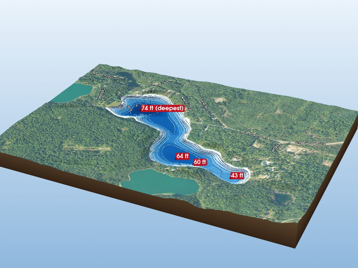 Depth map of Big Chub Lake