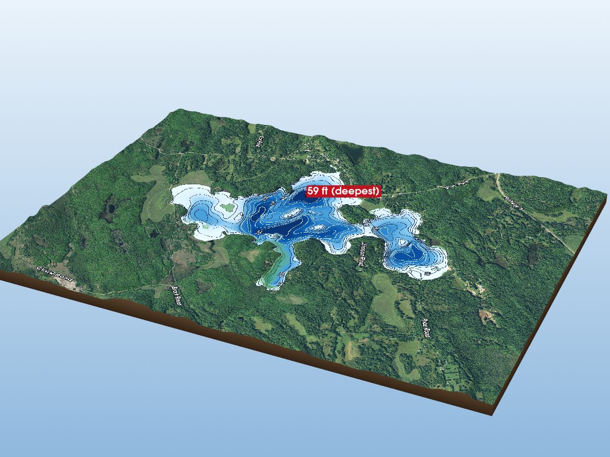 Depth map of Big Clear Lake