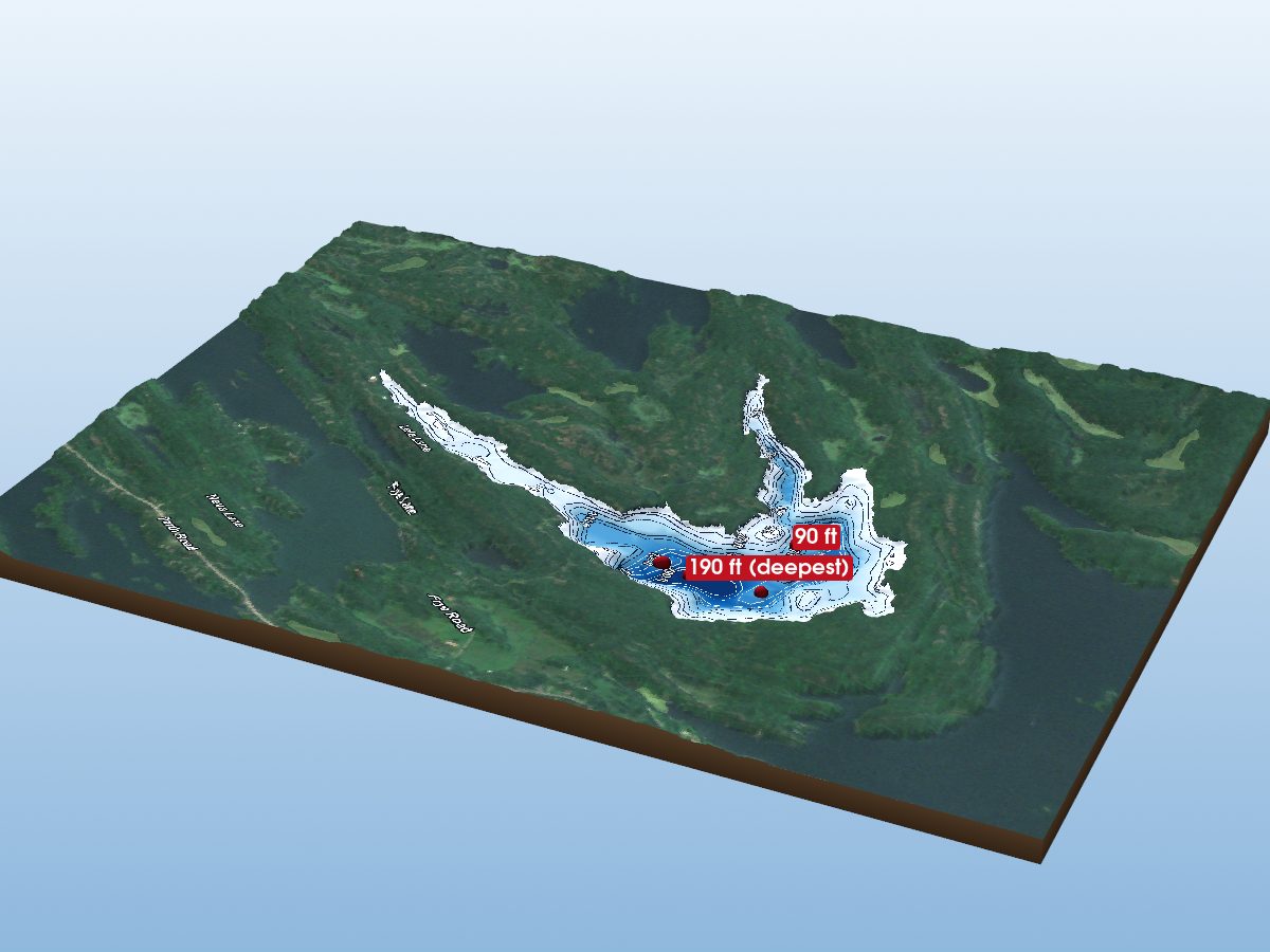 Depth map of Big Clear Lake