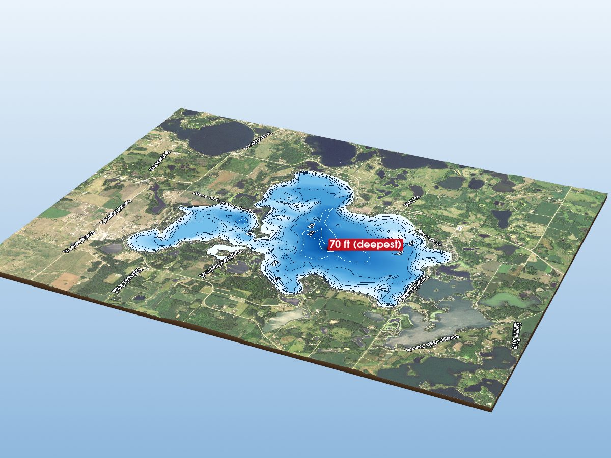 Depth map of Big Cormorant Lake