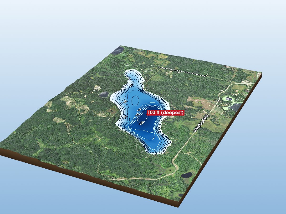 Depth map of Big Deep Lake