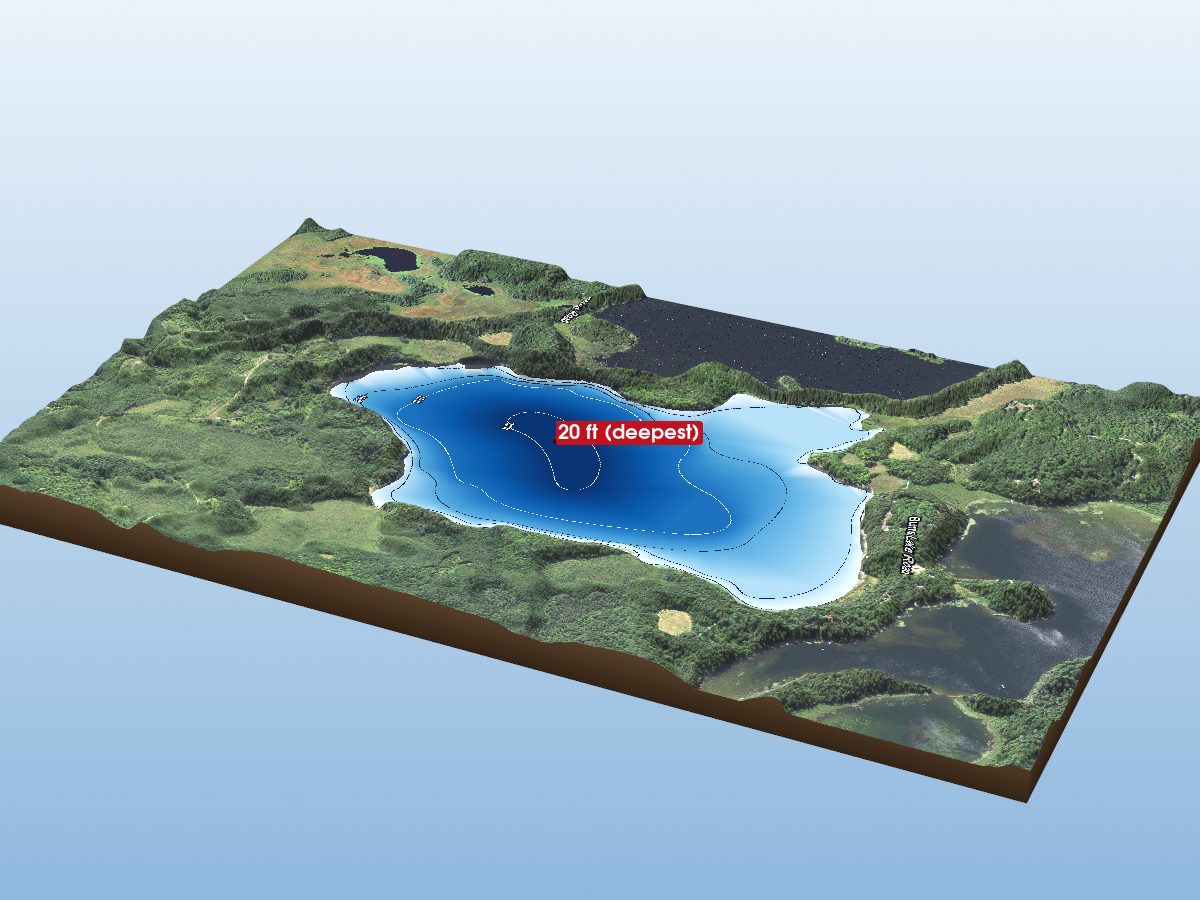 Depth map of Big Dick Lake