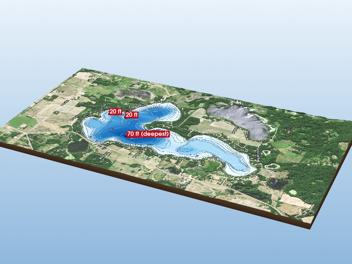 Depth map of Big Fish Lake