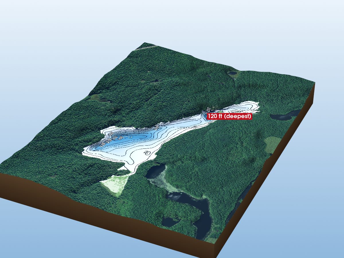 Depth map of Big Gibson Lake