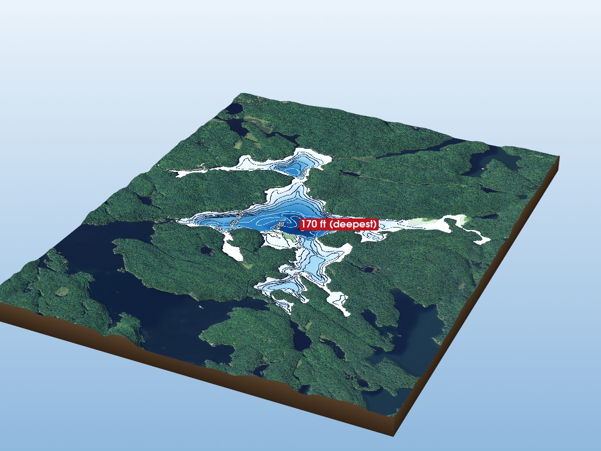 Depth map of Big Hawk Lake