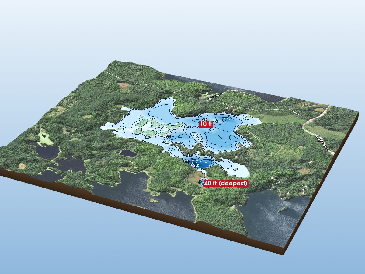 Depth map of Big Island Lake