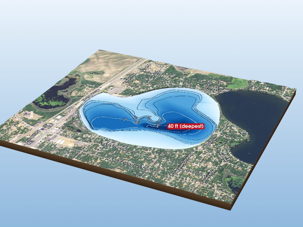 3D depth map of Big Lake