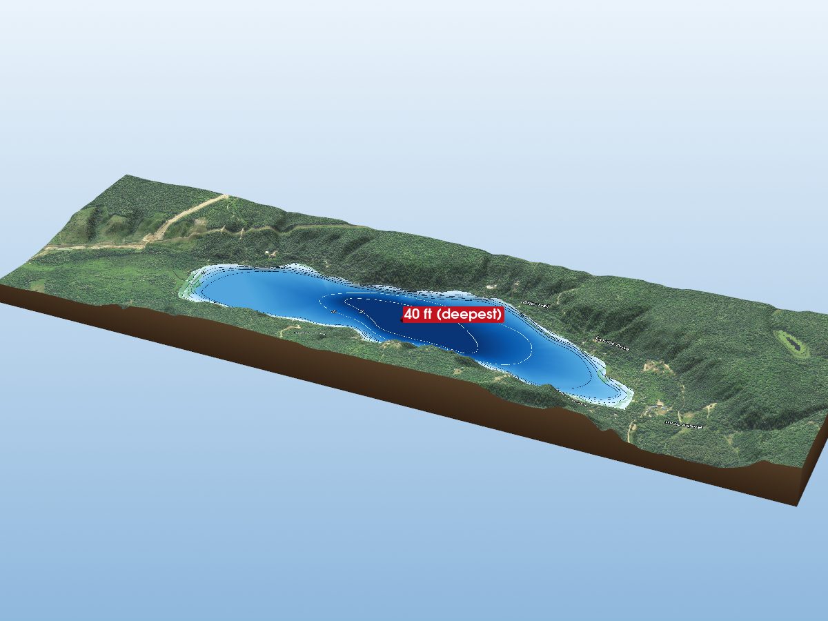 Depth map of Big LaSalle Lake