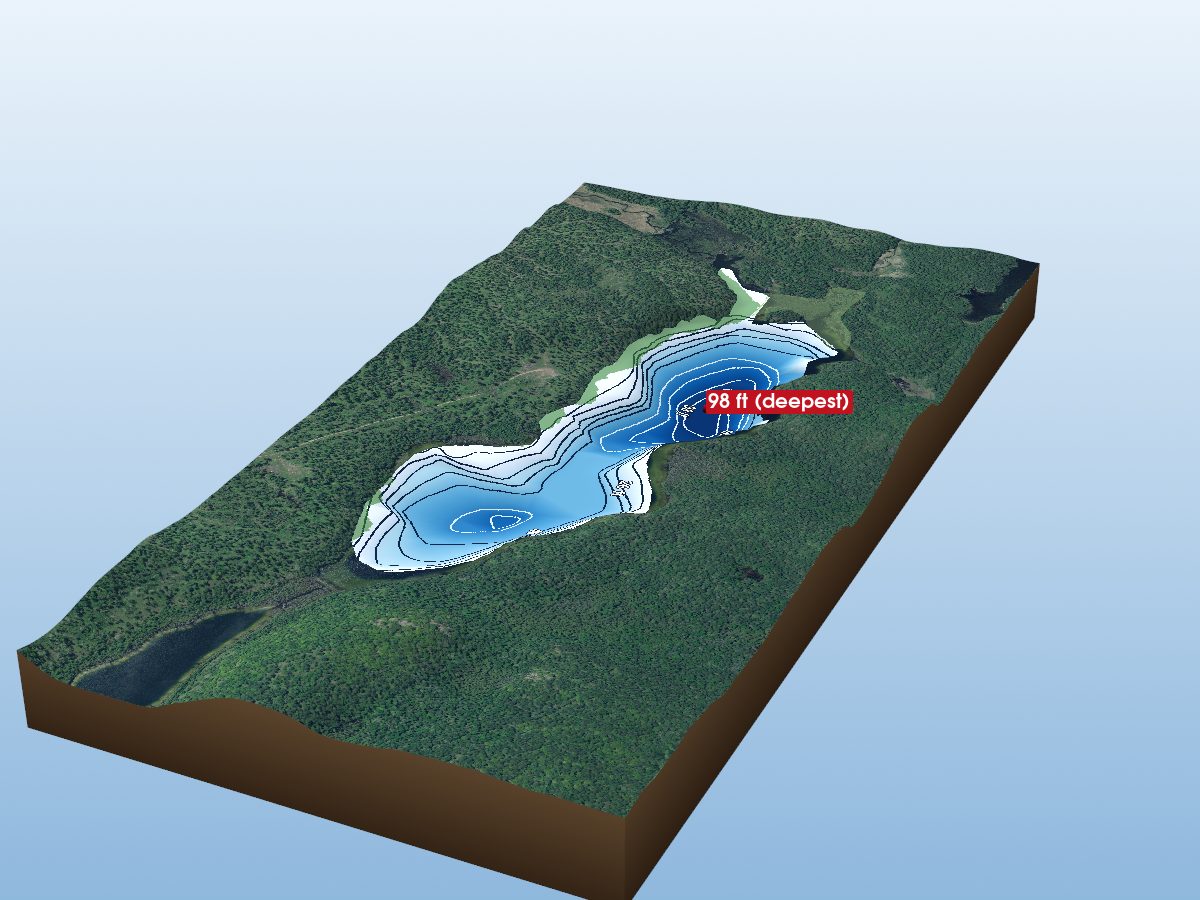 Depth map of Big Limestone Lake