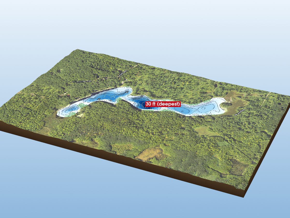 Depth map of Big Long Lake