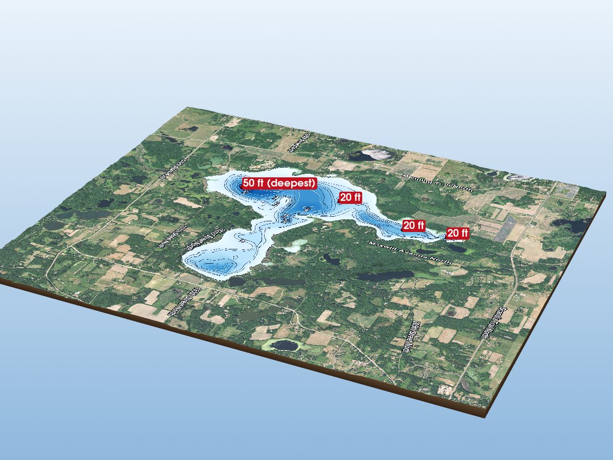 Depth map of Big Marine Lake