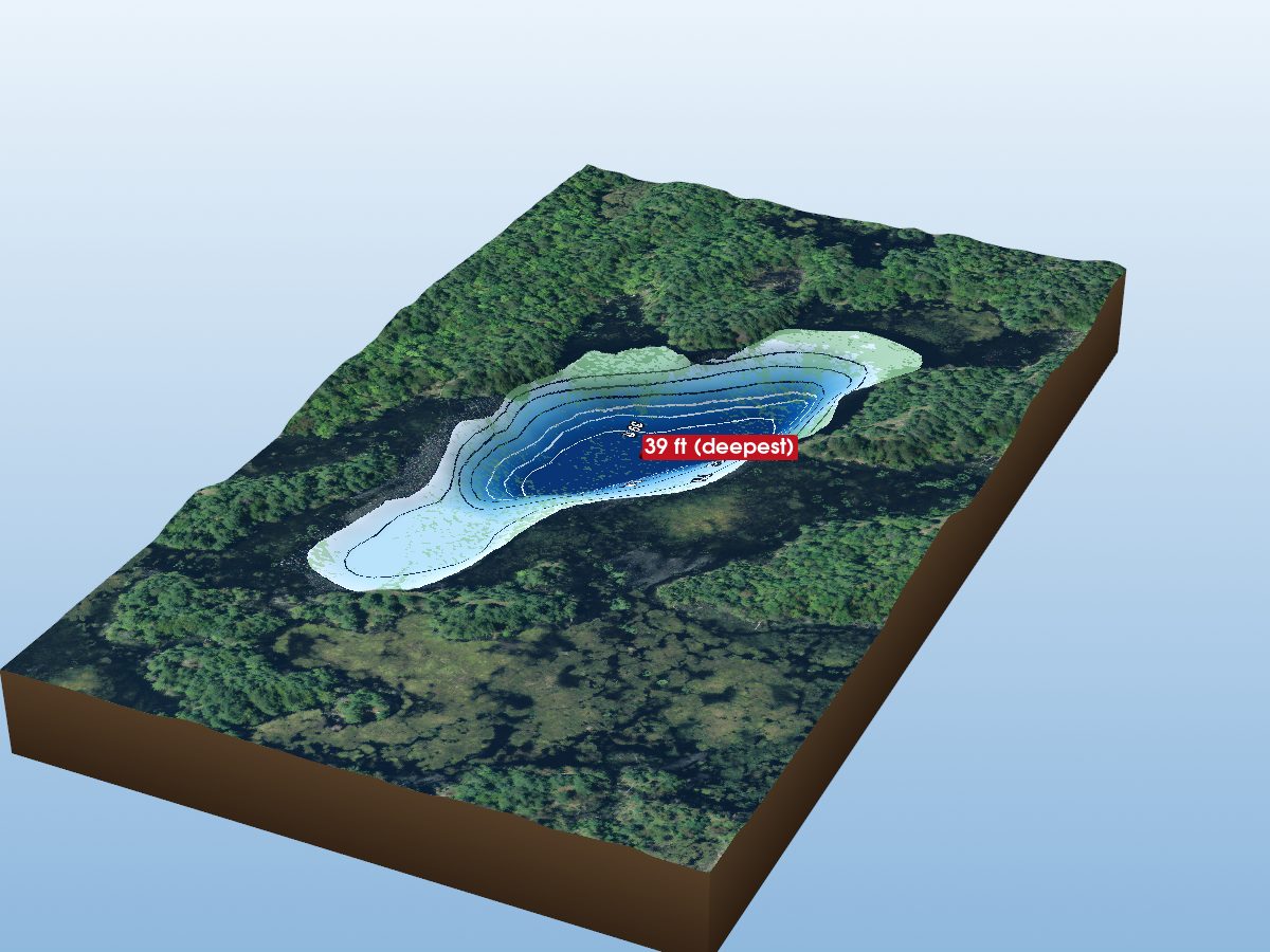 Depth map of Big McCaw Lake