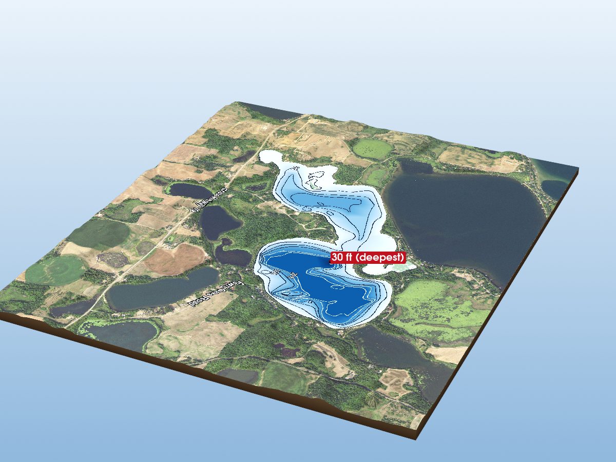 Depth map of Big McDonald #2 Lake