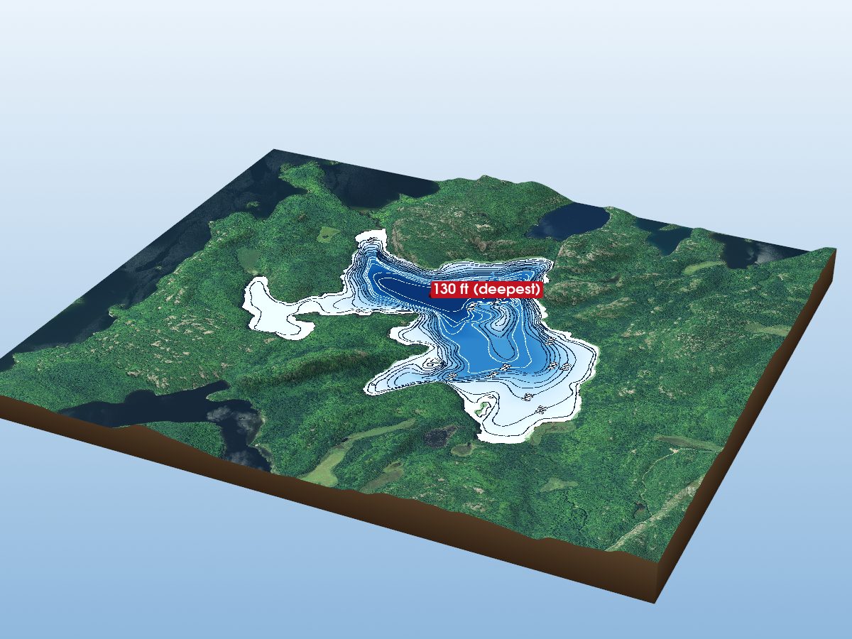 Depth map of Big Moon Lake