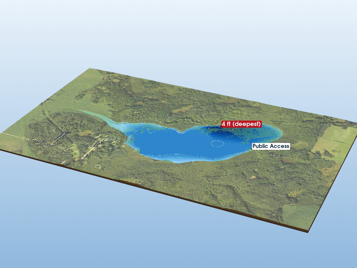 Depth map of Big Mud Lake