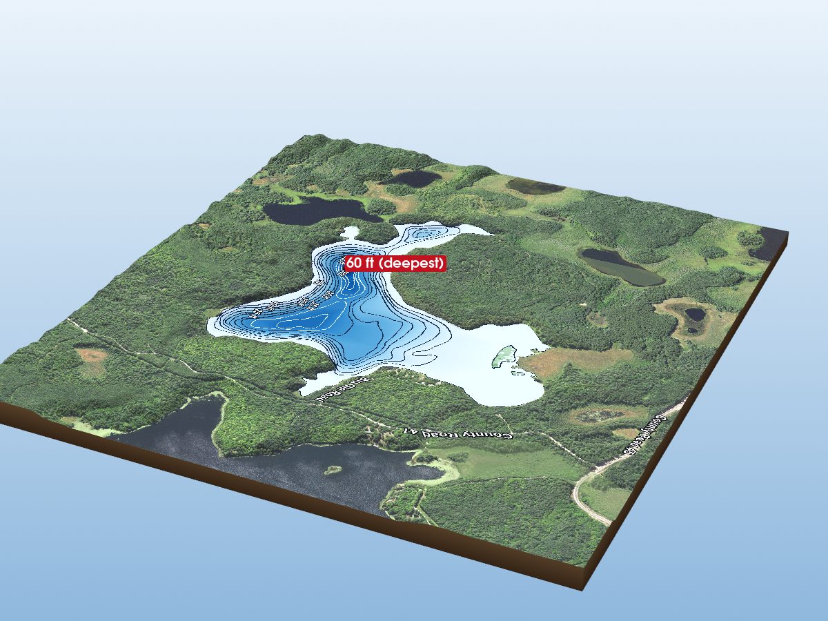 Depth map of Big Ole Lake