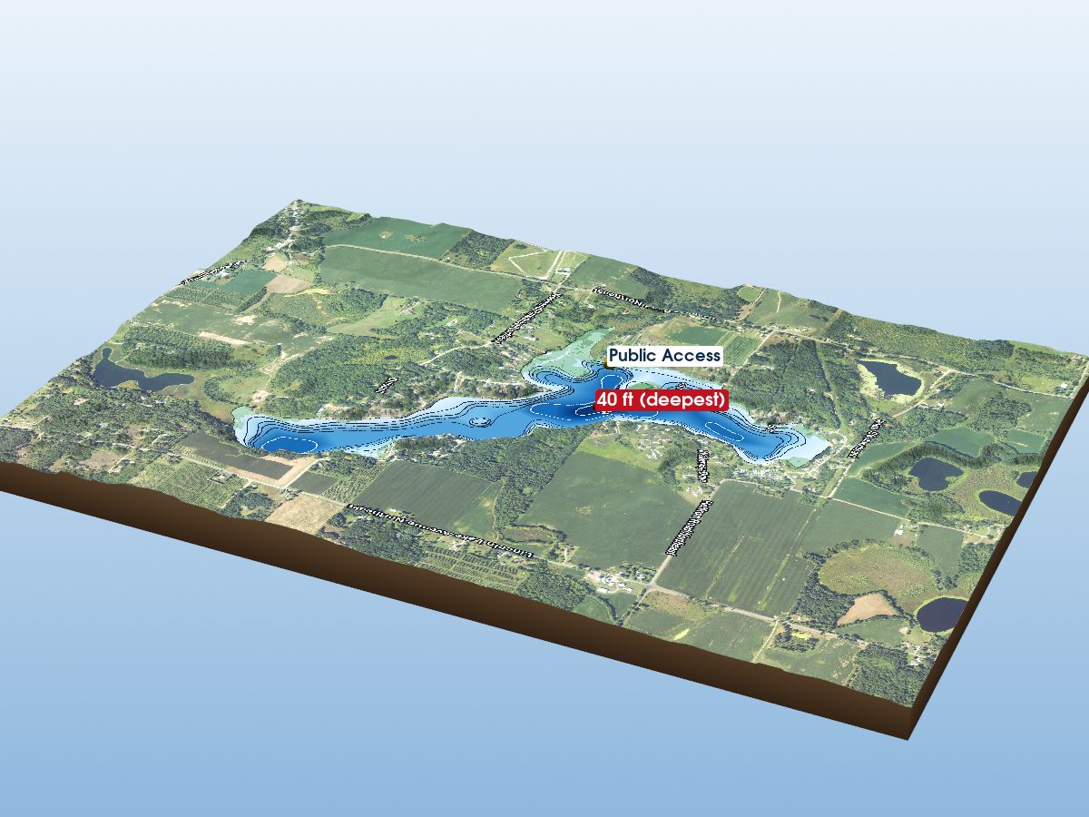 Depth map of Big Pine Island Lake