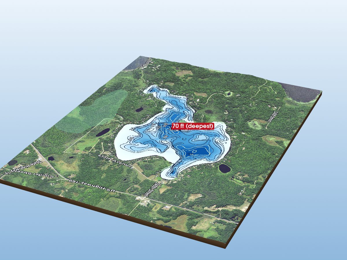 Depth map of Big Pine Lake