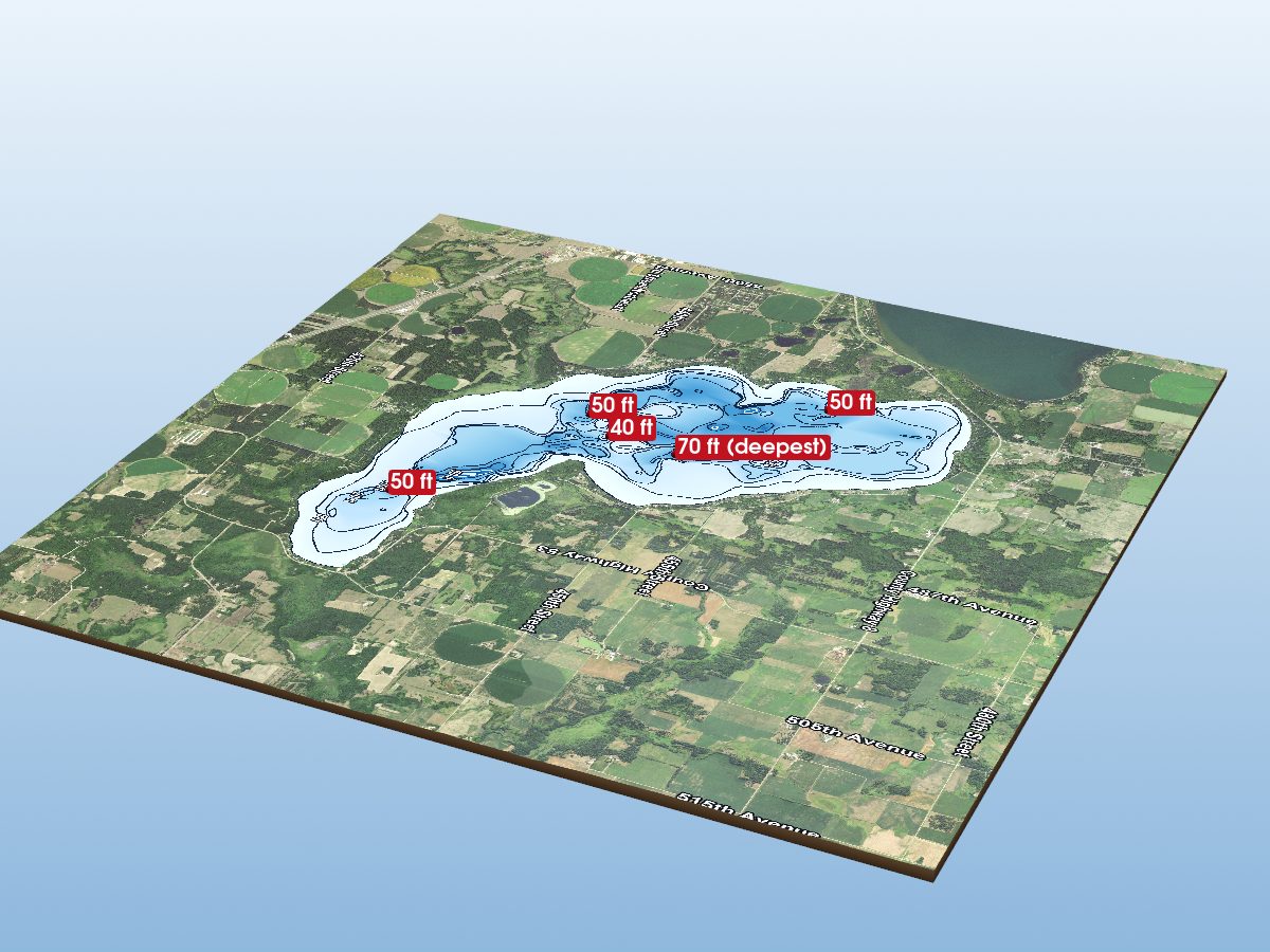 Depth map of Big Pine Lake