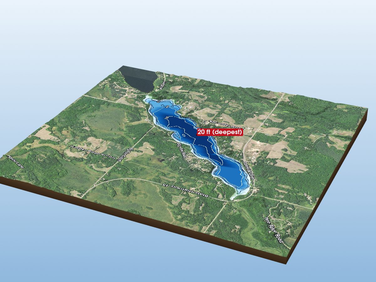 Depth map of Big Pine Lake