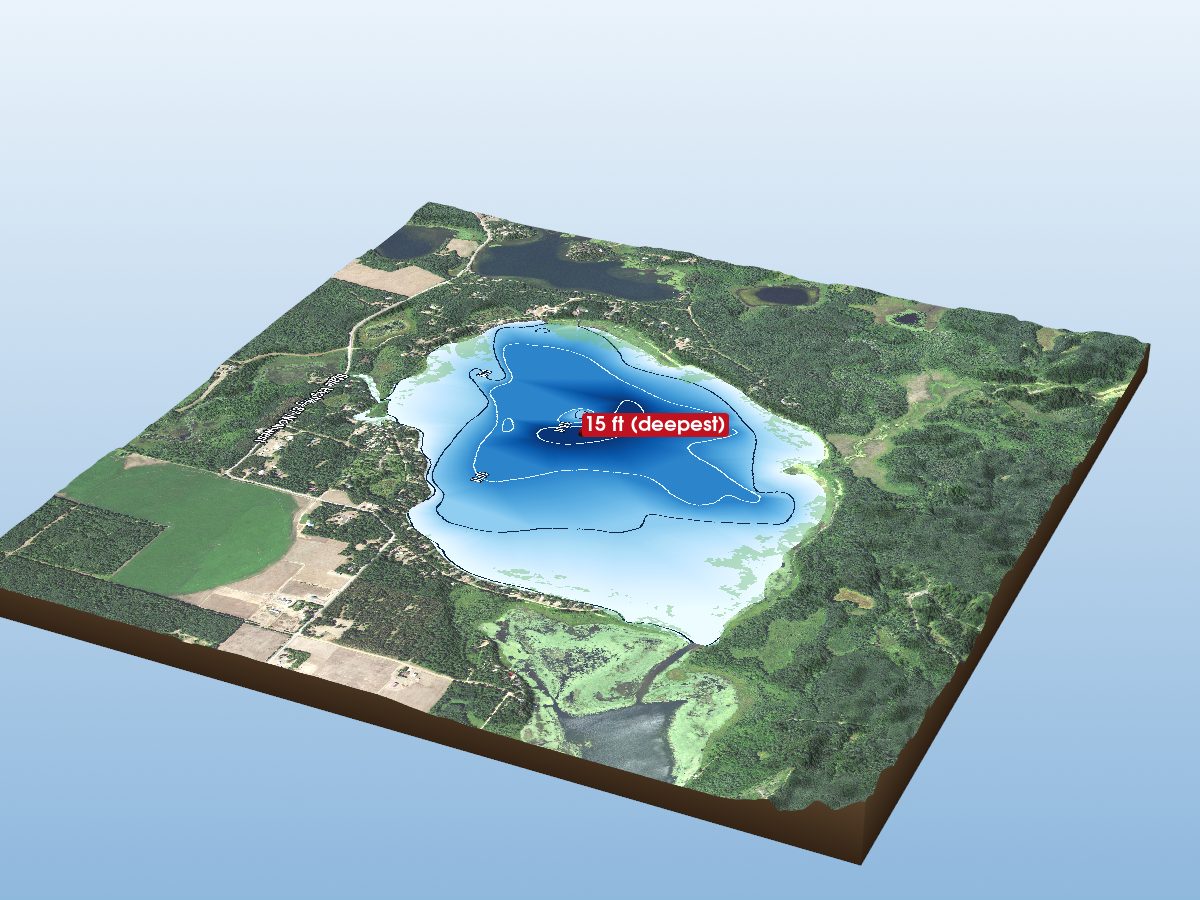 Depth map of Big Portage Lake (West Bay)