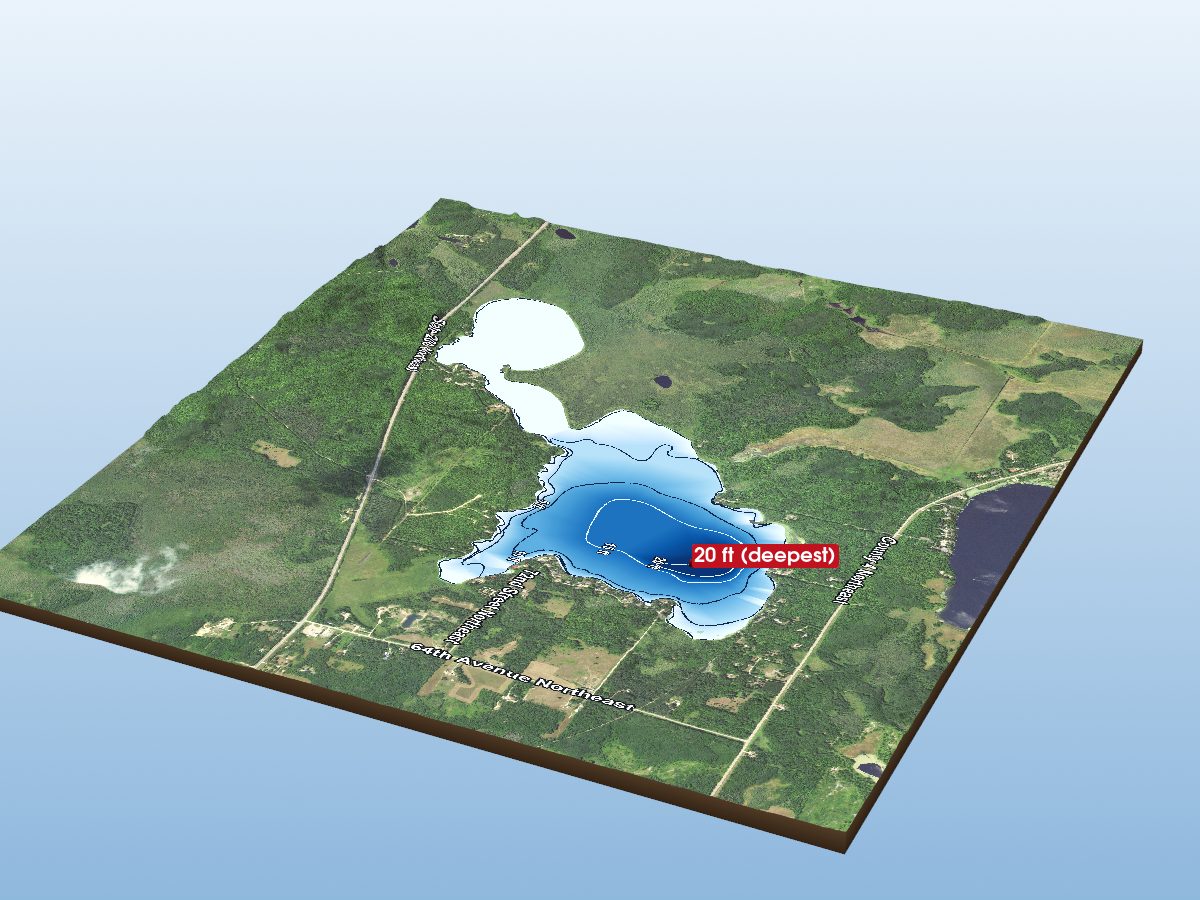 Depth map of Big Sand Lake